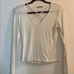 Cross chest white long sleeves